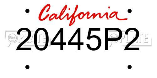 20445P2 California License Plate