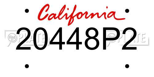 20448P2 California License Plate