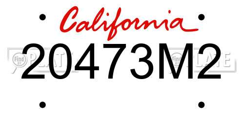 20473M2 California License Plate