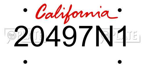 20497N1 California License Plate