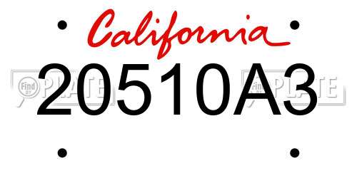 20510A3 California License Plate