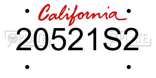 20521S2 California License Plate