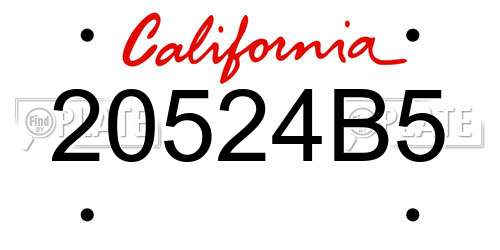 20524B5 California License Plate