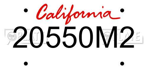 20550M2 California License Plate