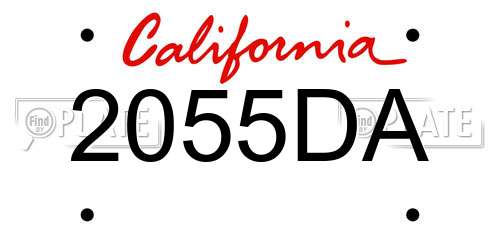 2055DA California License Plate