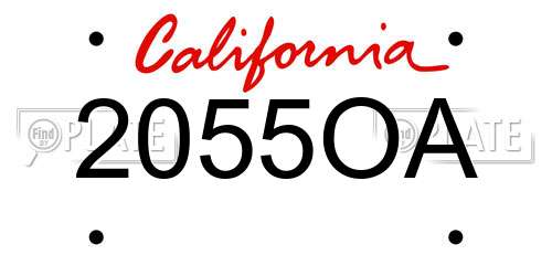 2055OA California License Plate
