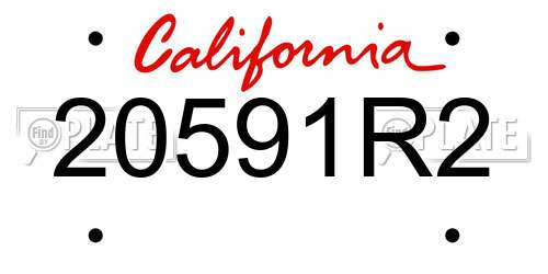 20591R2 California License Plate