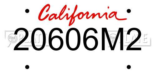 20606M2 California License Plate