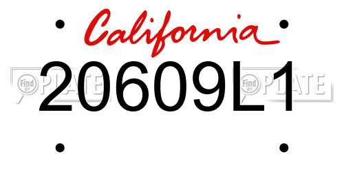 20609L1 California License Plate