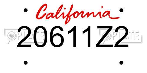 20611Z2 California License Plate