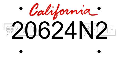 20624N2 California License Plate