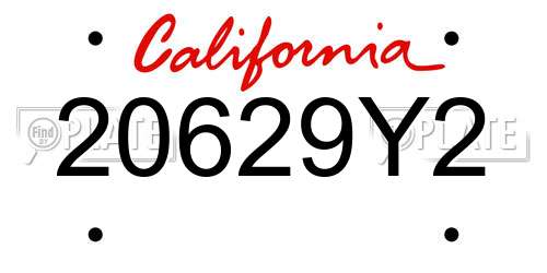 20629Y2 California License Plate
