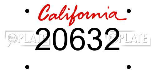 20632 California License Plate