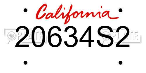 20634S2 California License Plate