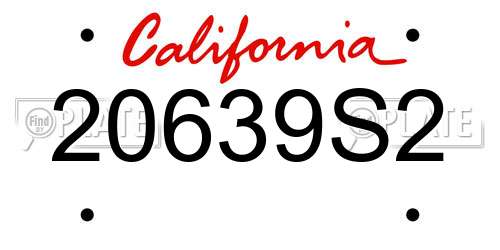 20639S2 California License Plate