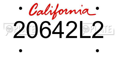 20642L2 California License Plate