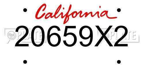 20659X2 California License Plate