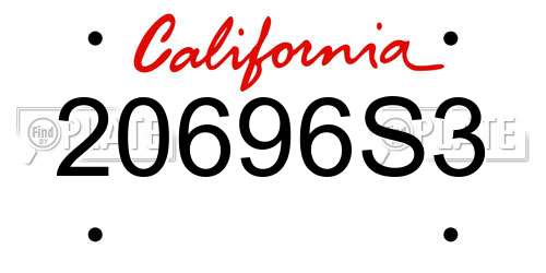 20696S3 California License Plate