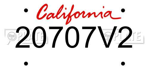 20707V2 California License Plate