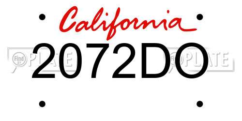 2072DO California License Plate