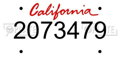 2073479 California License Plate