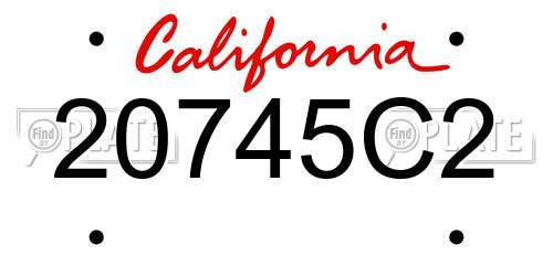20745C2 California License Plate