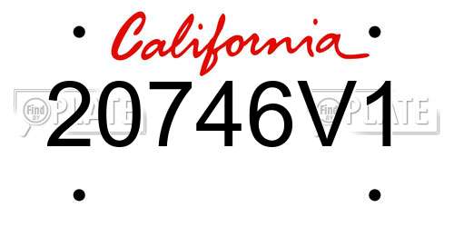 20746V1 California License Plate