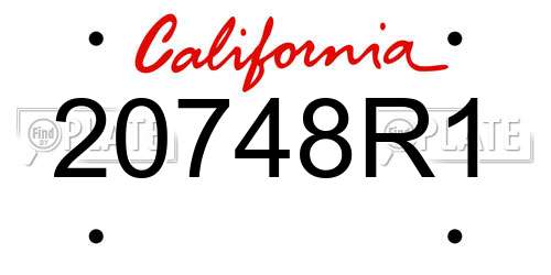 20748R1 California License Plate