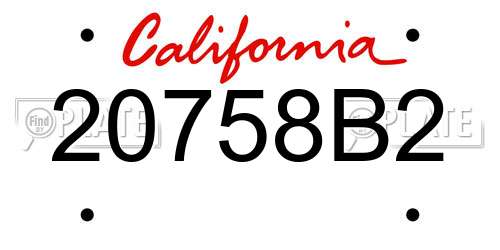 20758B2 California License Plate