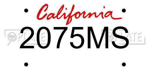 2075MS California License Plate
