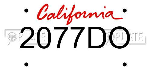 2077DO California License Plate