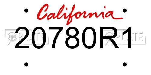 20780R1 California License Plate