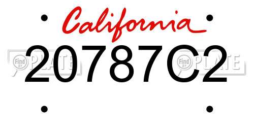 20787C2 California License Plate