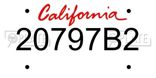 20797B2 California License Plate