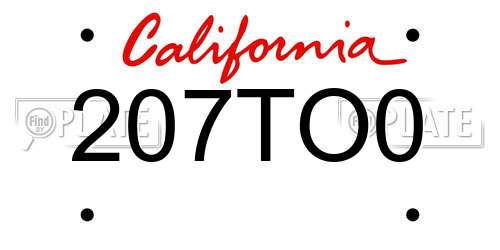207TO0 California License Plate