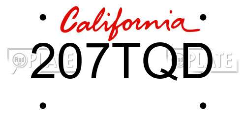 207TQD California License Plate