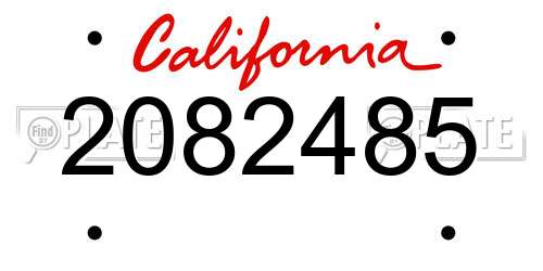 2082485 California License Plate