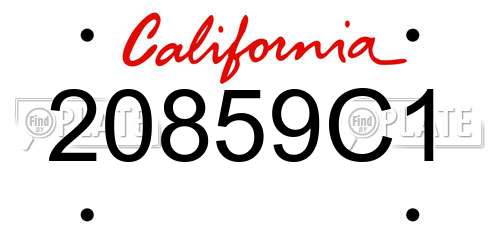 20859C1 California License Plate