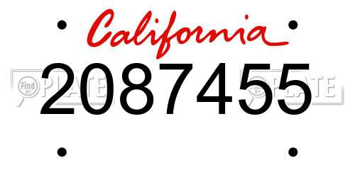 2087455 California License Plate