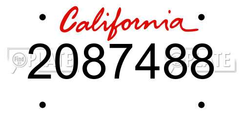 2087488 California License Plate