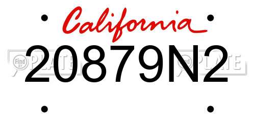 20879N2 California License Plate