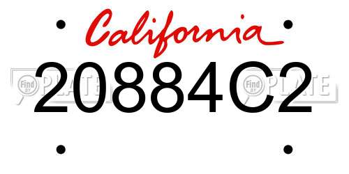 20884C2 California License Plate