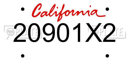20901X2 California License Plate