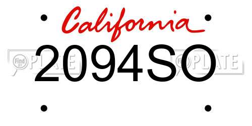 2094SO California License Plate