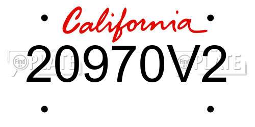 20970V2 California License Plate