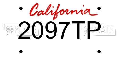2097TP California License Plate