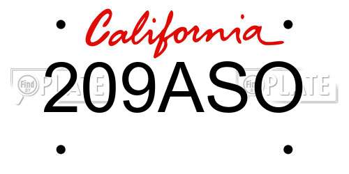 209ASO California License Plate