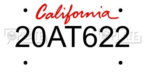 20AT622 California License Plate