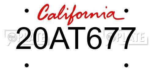 20AT677 California License Plate