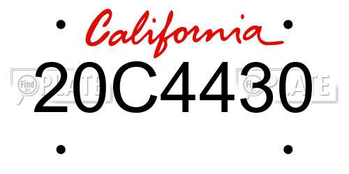 20C4430 California License Plate